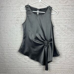 PERIDOT Sleeveless Blouse Small Asymmetrical Ruched Classic wardrobe capsule